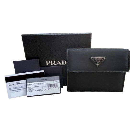 Prada Handbags - Prada Black Bi-fold Wallet w/change purse New in Box $600